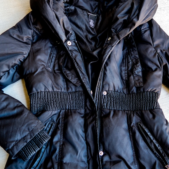 Moda International Puffer Coat Black Size M - Picture 2 of 3